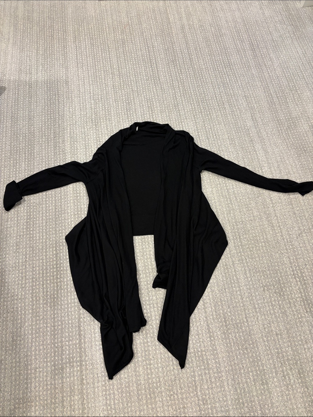 BCBG  Maxazria Black Draped Open-Front Women's Cardigan Sweater